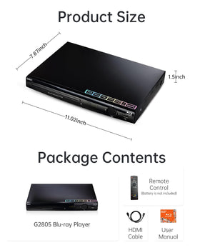 GIEC Blu Ray Player Region A compatibility for Blu-ray discs.