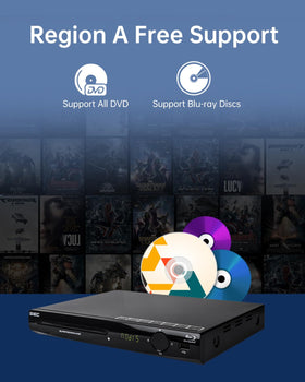 GIEC Blu Ray Player USB playback supports videos, music, and photos.