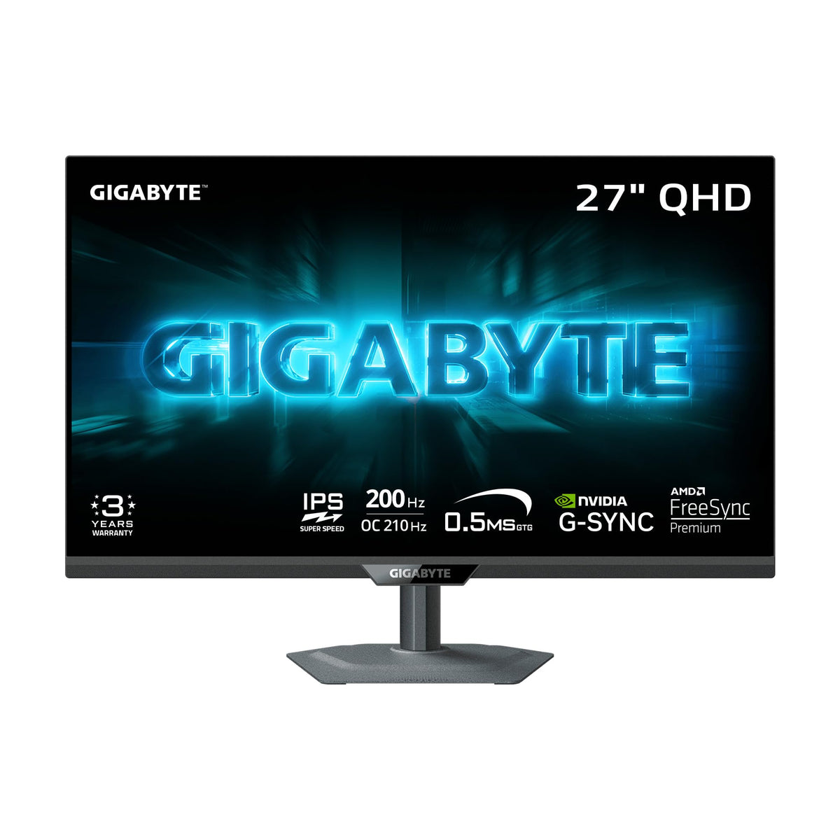GIGABYTE G27Q20 front view highlighting immersive display and slim bezels.