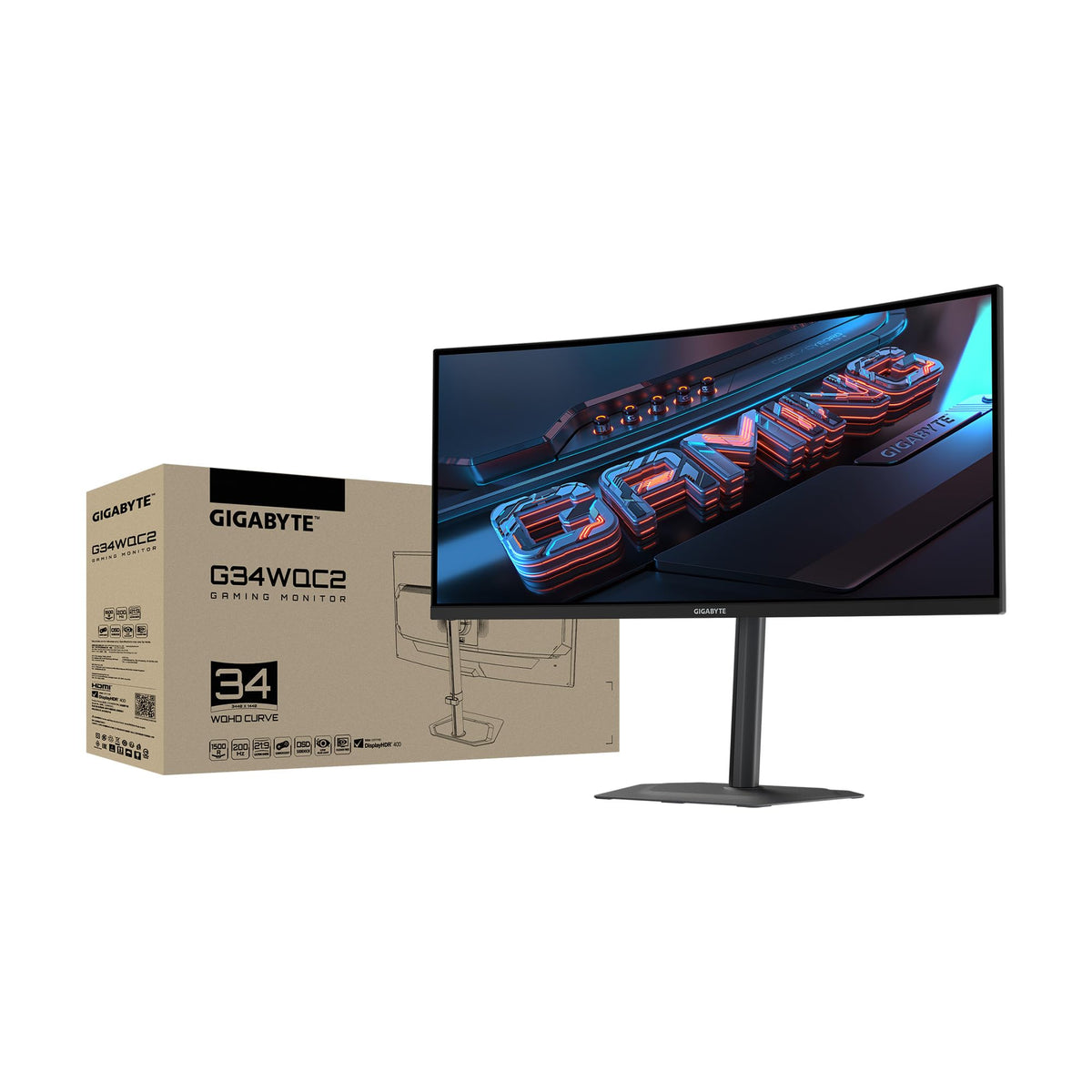 Gigabyte G34WQC2 3-year warranty for extended support and confidence