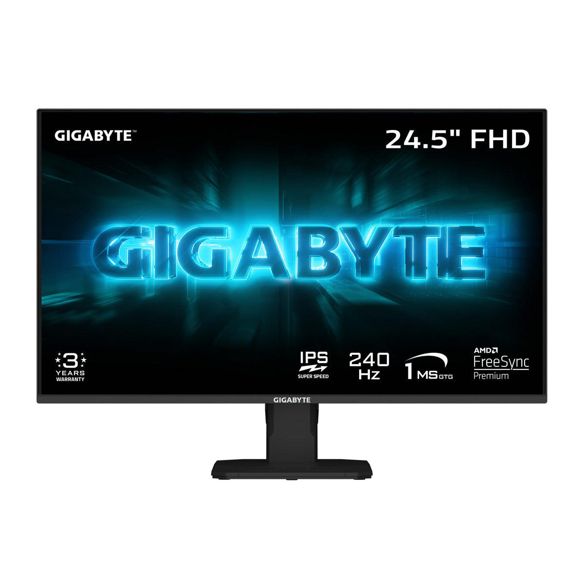 GIGABYTE GS25F2A front view, compact 24.5-inch display for desktop gaming