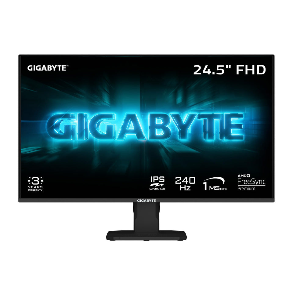 GIGABYTE GS25F2A front view, compact 24.5-inch display for desktop gaming