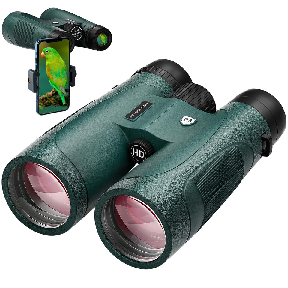 GIGAPENGUIN 15x52 binoculars provide razor-sharp distant details for wildlife viewing.