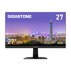 Gigastone 27-inch IPS monitor front view with vibrant colors for work and entertainment