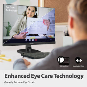 Gigastone 27-inch IPS monitor side view highlighting slim profile and tilt