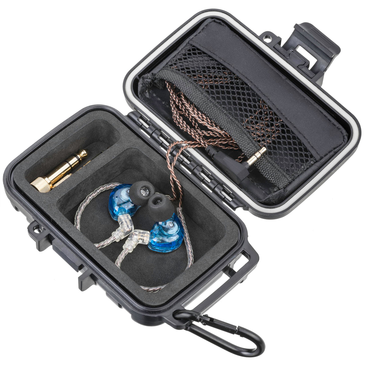 Gigcase IEM hard case small, front view showing compact design and protective shell.
