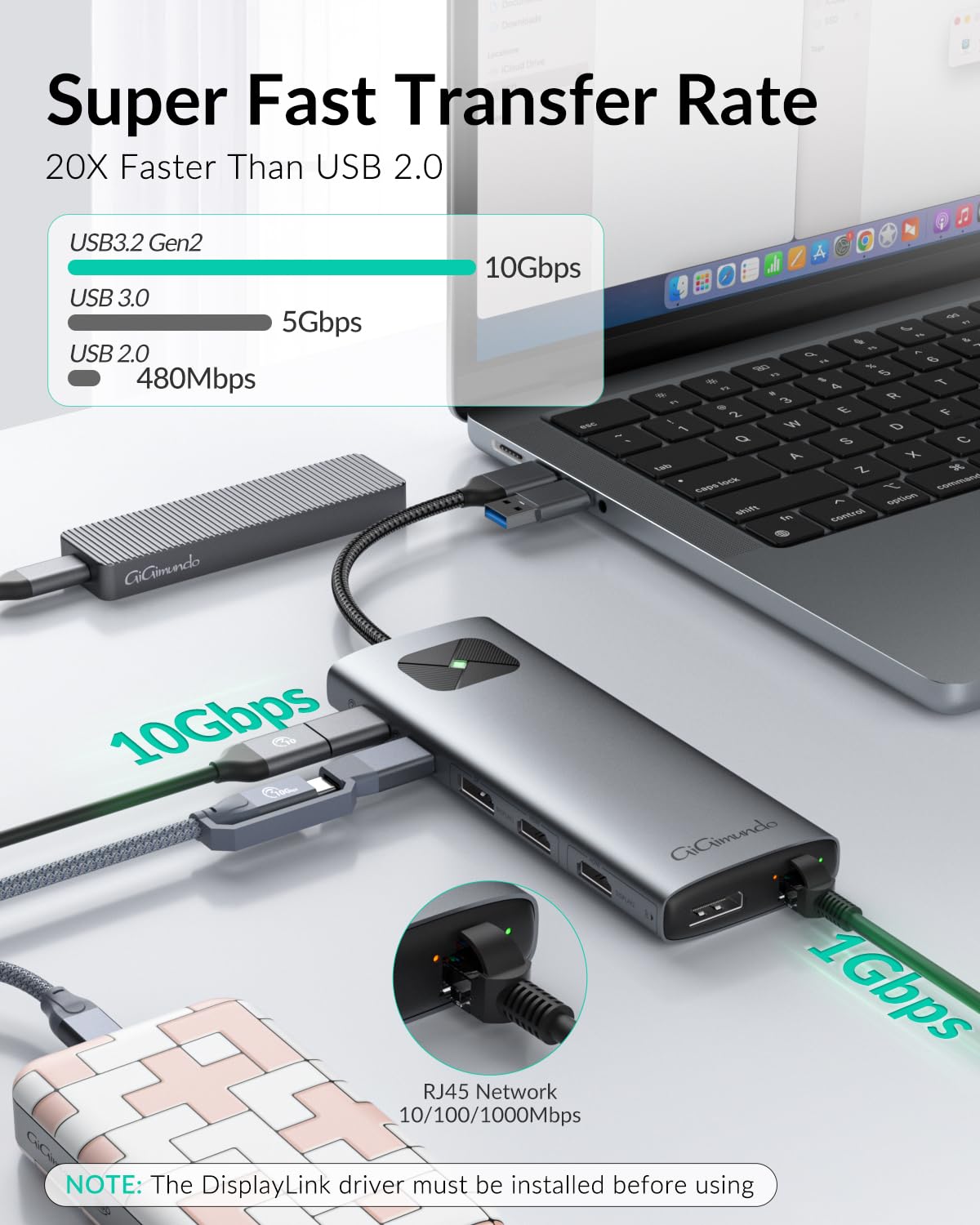 GiGimundo LK10 USB-C hub offers plug-and-play simplicity.