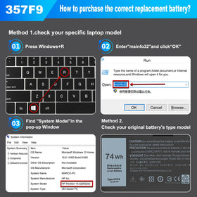 Gihebac 357F9 battery label closeup shows safety features and part number.