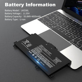 Gihebac LK03XL battery side view showing slim profile and ease of install.