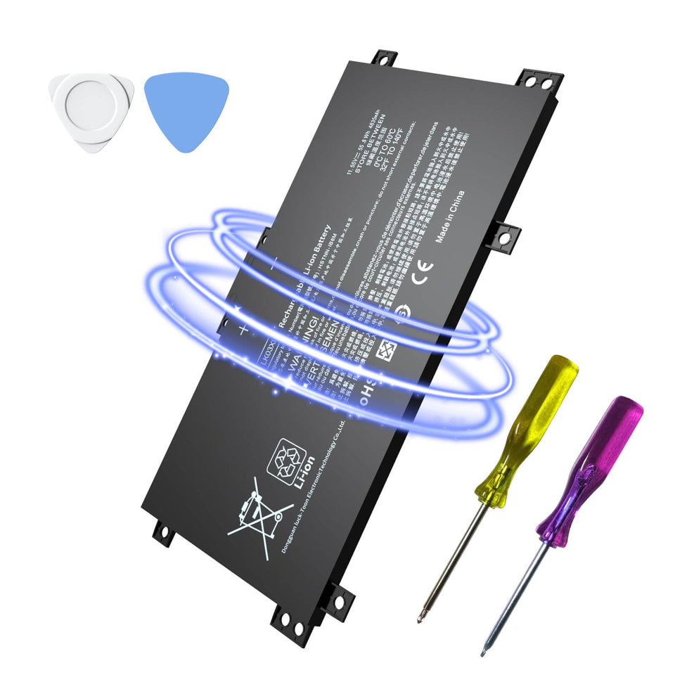 Gihebac LK03XL battery top view for Envy X360, compact and high capacity.