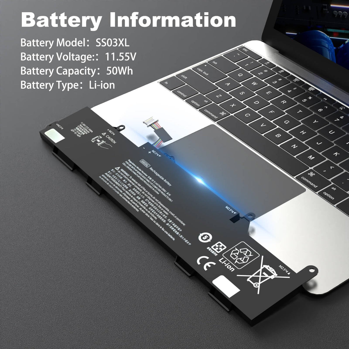 Gihebac SS03XL battery for EliteBook 730 G5 supports on-the-go work