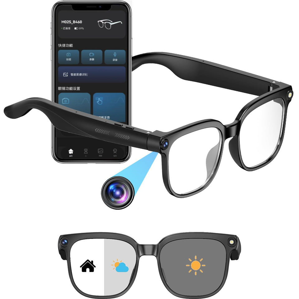 Giinova 800W AI Smart Glasses capture clear 1080P video from your viewpoint