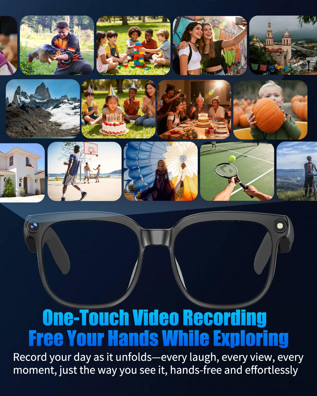 Giinova 800W glasses automatically sync media to your phone for instant sharing