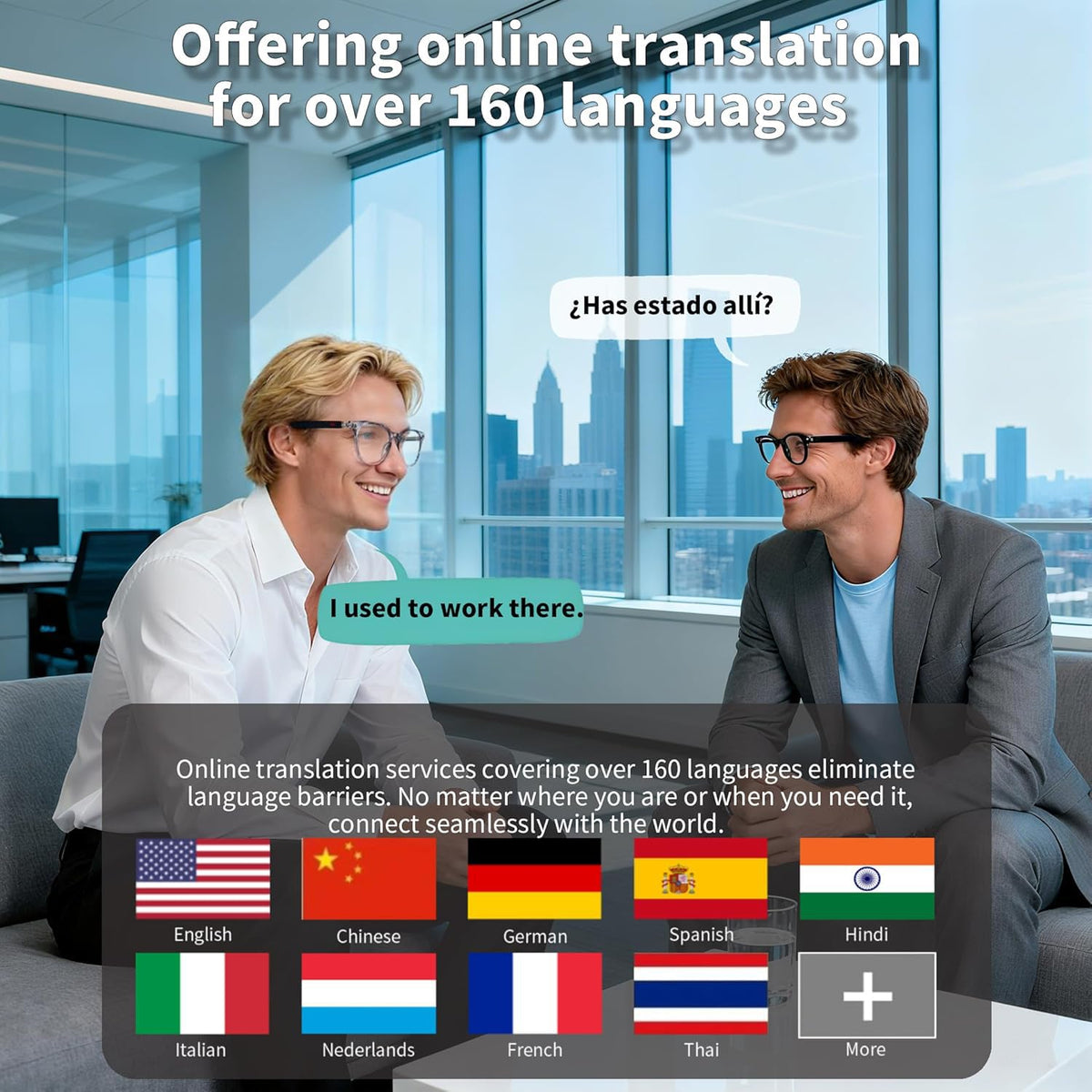 Giinova AI Smart Glasses with ChatGPT assistant for quick information on the go.