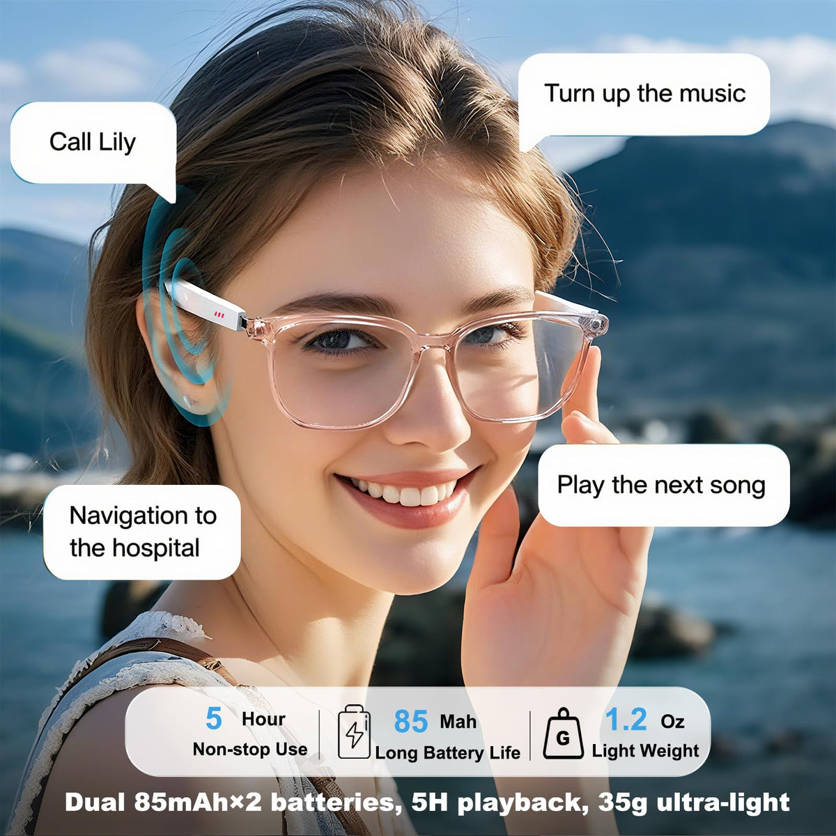 Giinova smart glasses offer photo translation for signs and menus in real time.