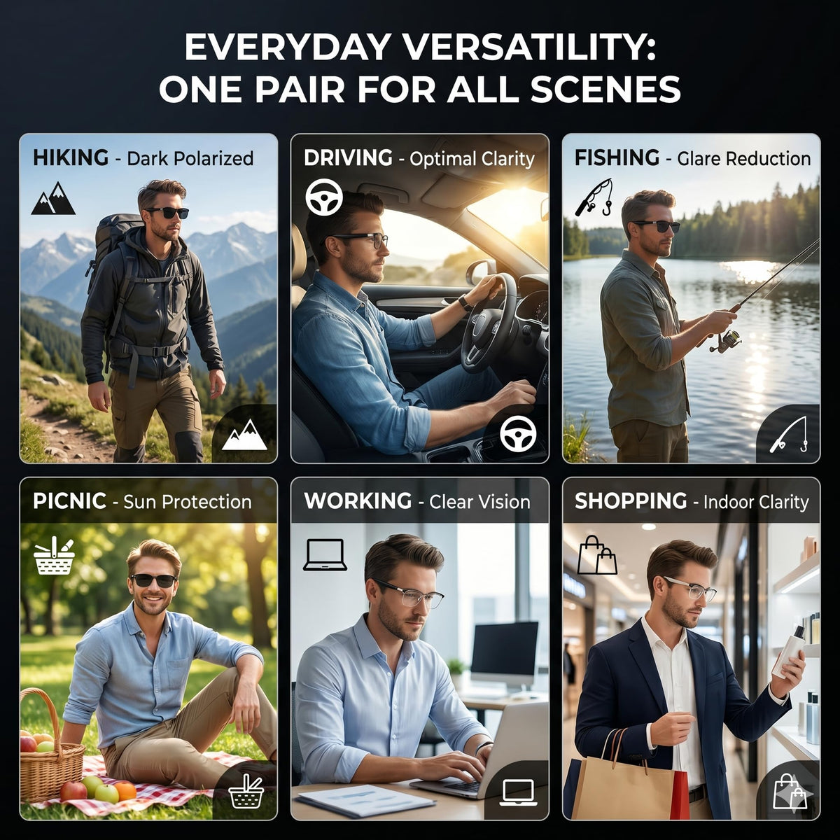 Giinova AI smart glasses ideal for travel, meetings, and driving scenarios.