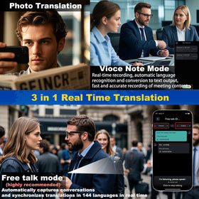Giinova AI Smart Glasses voice-to-text mode converts speech to readable text.