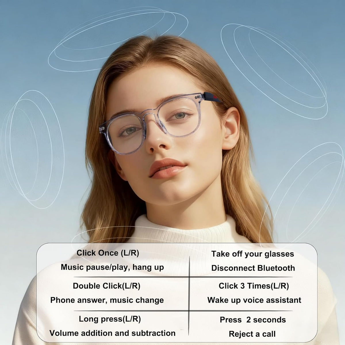 Giinova AI Smart Glasses voice-to-text mode for clear transcription on the move.