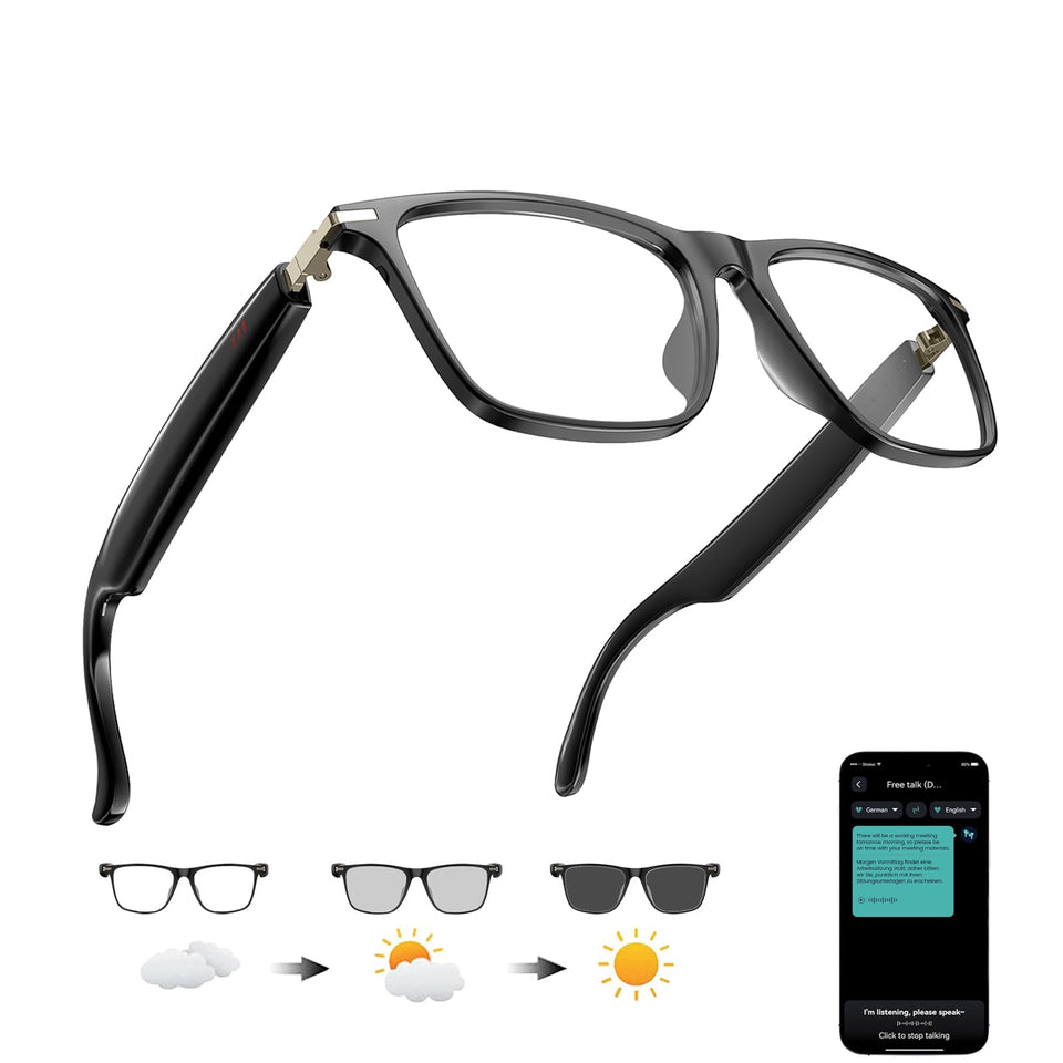 Giinova AI Translation Glasses front view enabling multilingual conversations