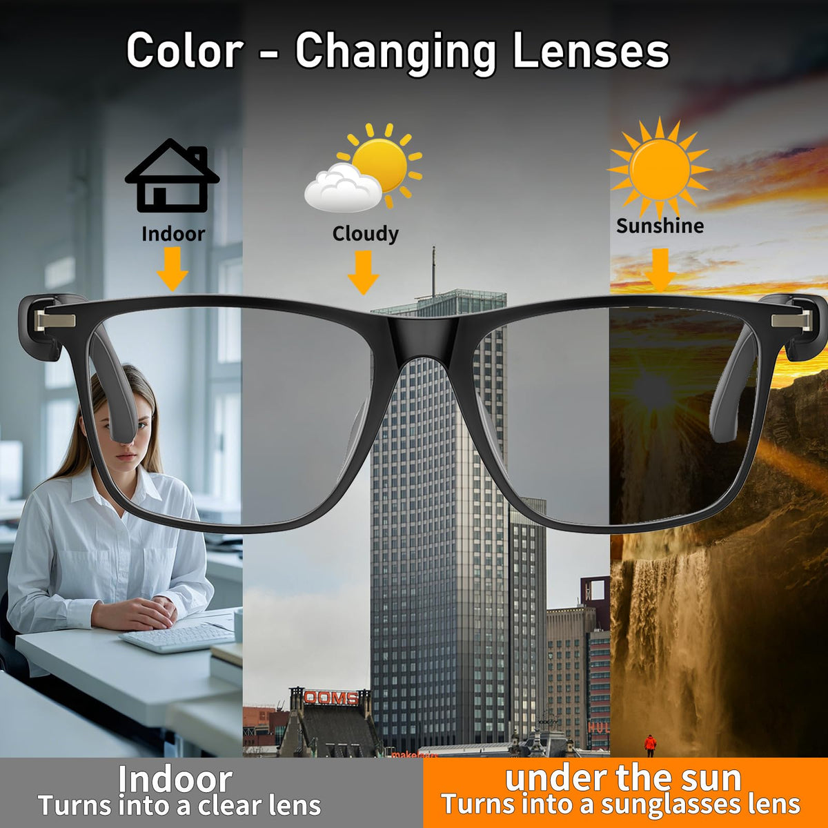 Giinova AI Translation Glasses meeting scene with real-time translation