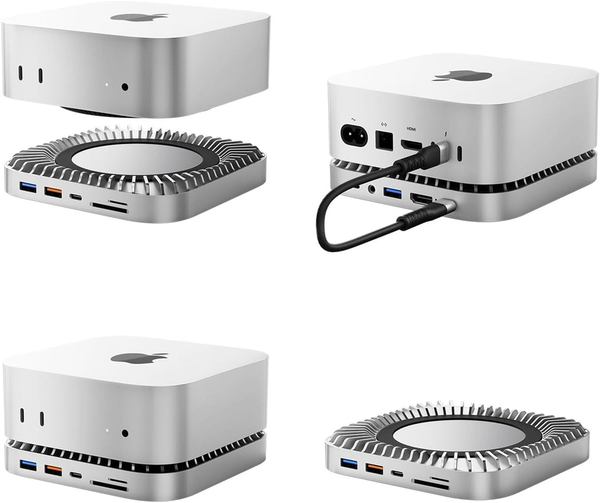 GIISSMO brushed aluminum finish detail matching Mac mini for polished look