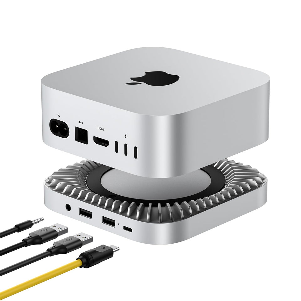 GIISSMO front view hub stand showing ports and compact profile for clean desk setup