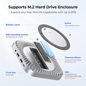 GIISSMO rear ports detail highlighting USB-A, USB-C host and audio for easy connectivity