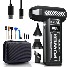 GNIJVL Compressed Air Duster with LED light for clear visibility during cleaning.