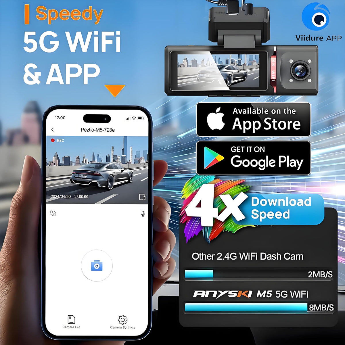 GILIKVHOM rear view dash cam records road events in 1080p