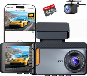 GILIKVHOM 4K front dash cam captures sharp license plates on crowded streets.