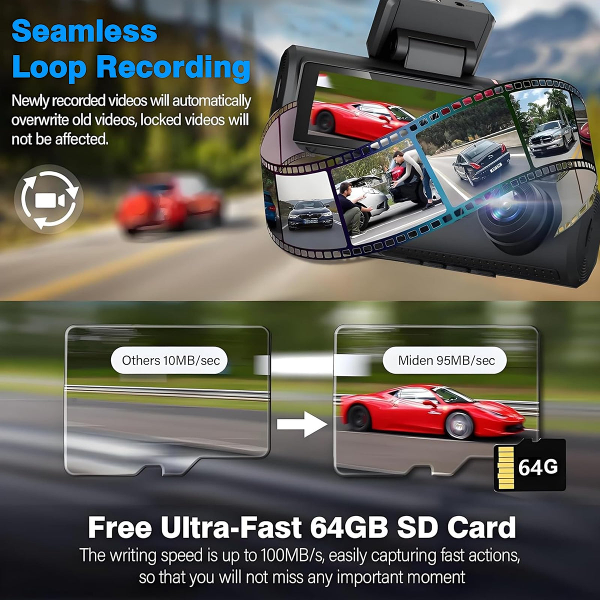 GILIKVHOM 5GHz WiFi enables quick wireless access to footage.