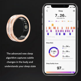 GINIXPIONE Diamond Smart Ring health metrics display for activity insights