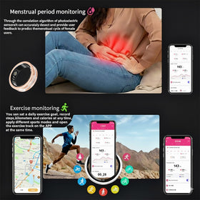 GINIXPIONE Diamond Smart Ring sleep tracking graph illustrating nightly rest