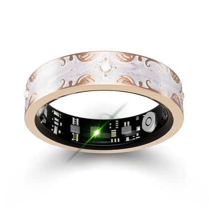 GINIXPIONE smart ring on finger displaying health and vital signs