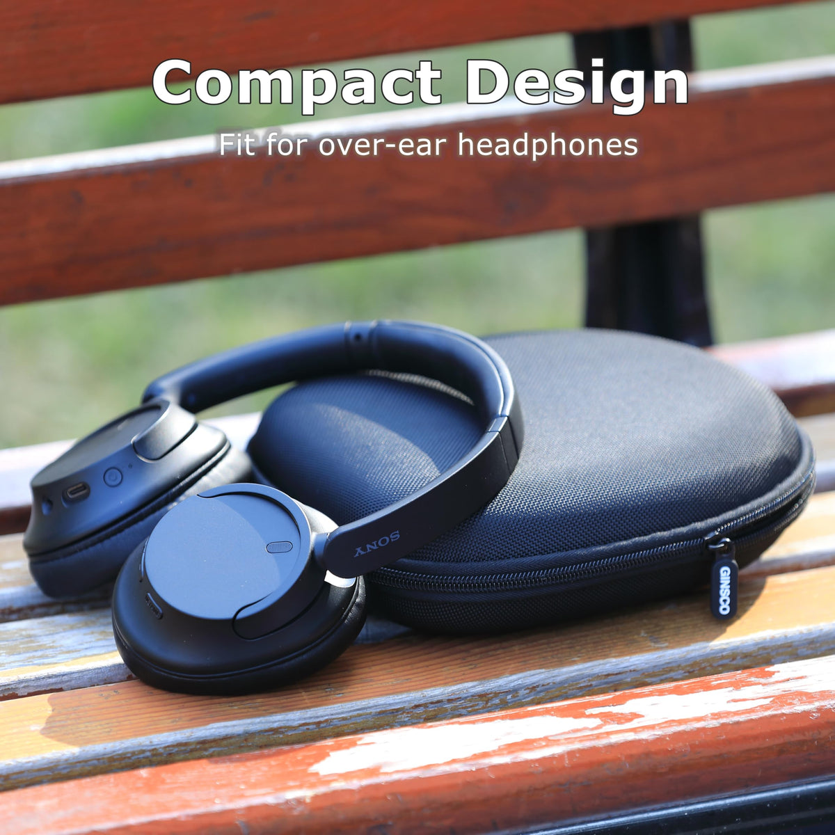 Ginsco case internal mesh pocket organizes cables and small accessories