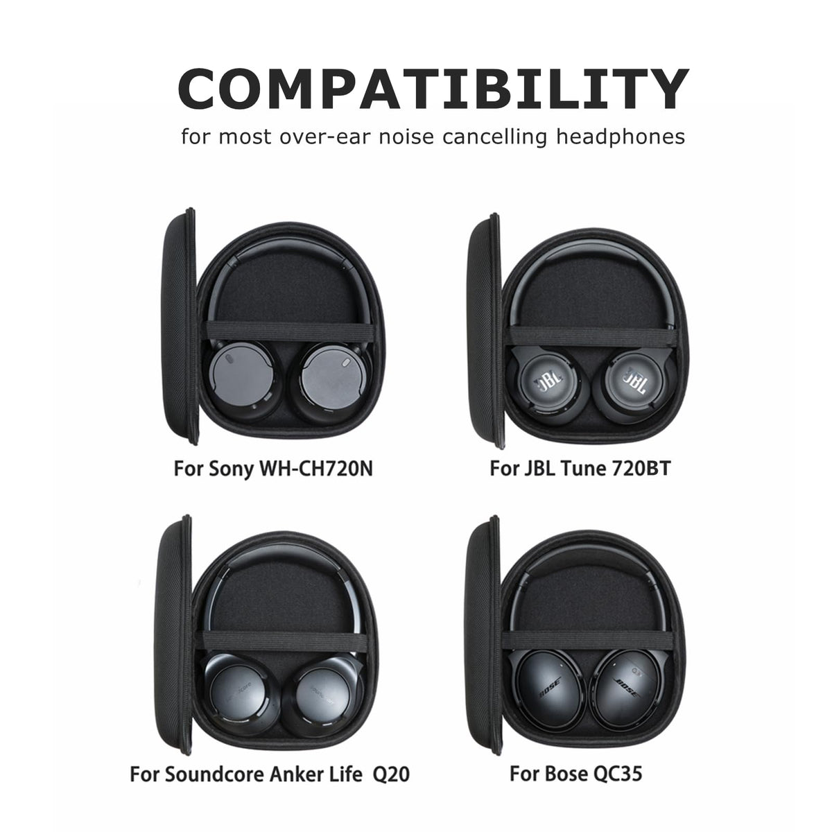 Ginsco case interior velvet lining keeps headphones scratch-free during transport