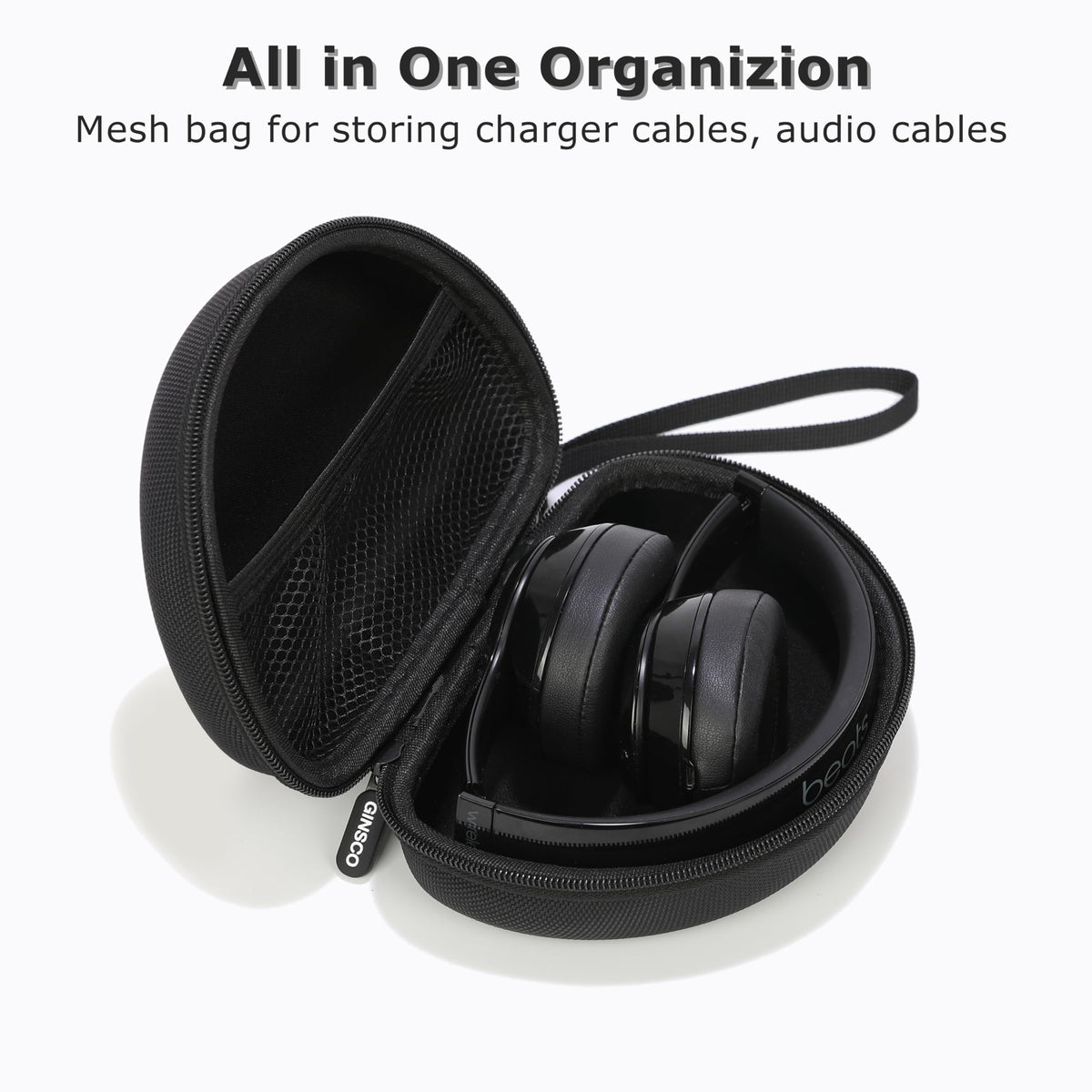 Ginsco Beats Solo 4/3/2 interior soft lining protects headphones.