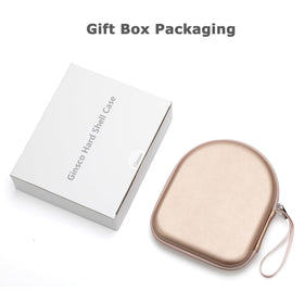Ginsco rose gold case with carrying strap for on-the-go protection.