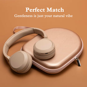 Ginsco rose gold case zipper-open view shows quick access.