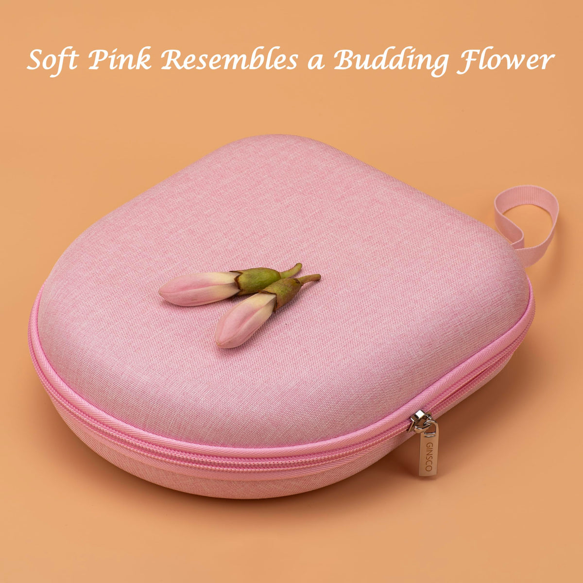 Ginsco internal mesh pocket pink keeps cables organized.