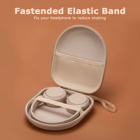 Durable hard shell and soft lining guard headphones against bumps.