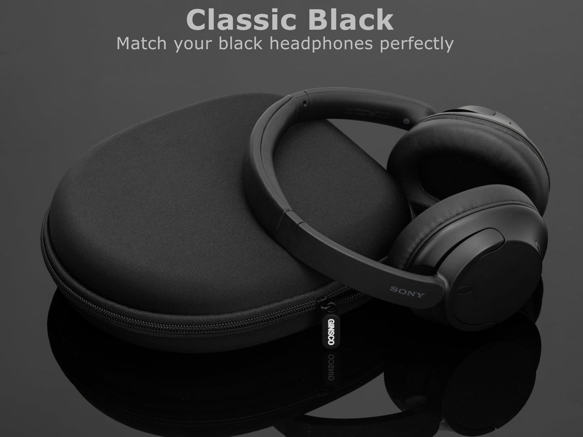 Ginsco satin black case side view shows slim profile for easy carrying