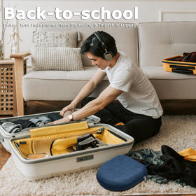 Ginsco universal headphone case side carrying strap enhances portability.