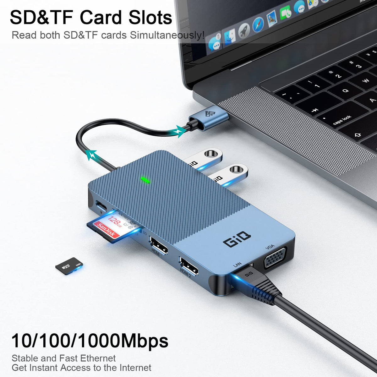 Giq compact design with power-only USB-C port emphasis
