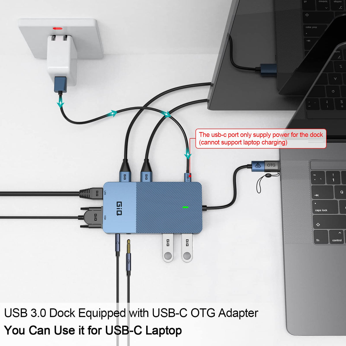 Giq dual HDMI and VGA output setup for extended desktop