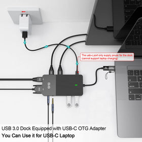 Giq USB C docking station ethernet port highlight for fast wired network