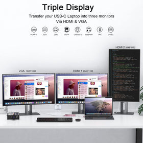 Giq USB-C Docking Station rose gold supports triple displays for expanded productivity