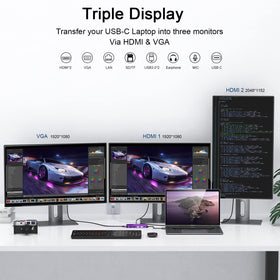 Giq USB-C docking station USB 3.0 ports for fast data transfer and peripherals