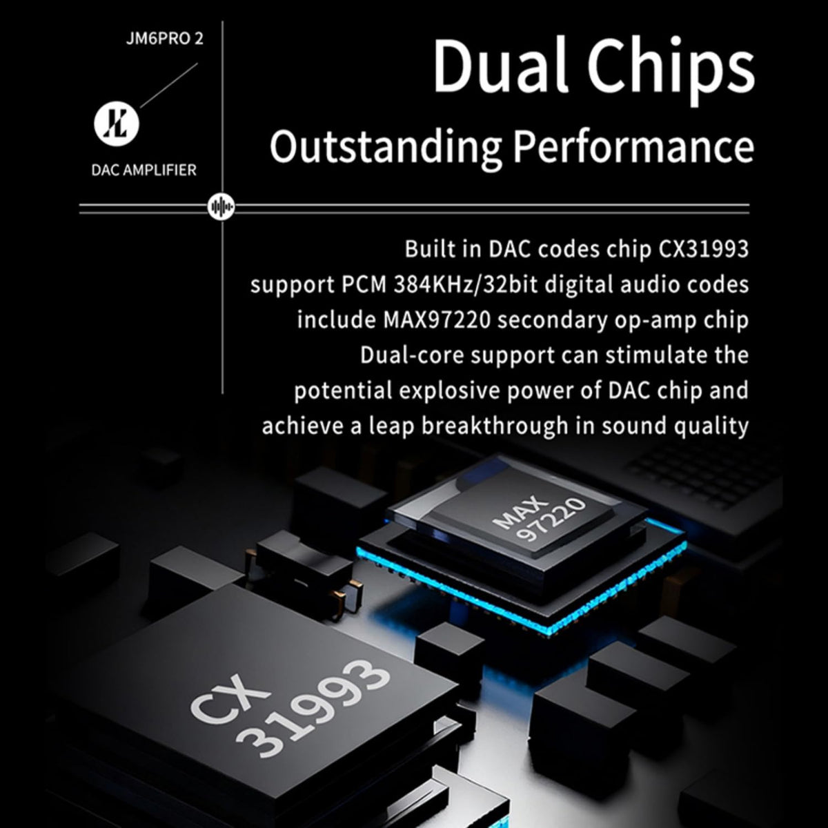 Girftu MAX97220 op-amp for balanced, low-distortion output.