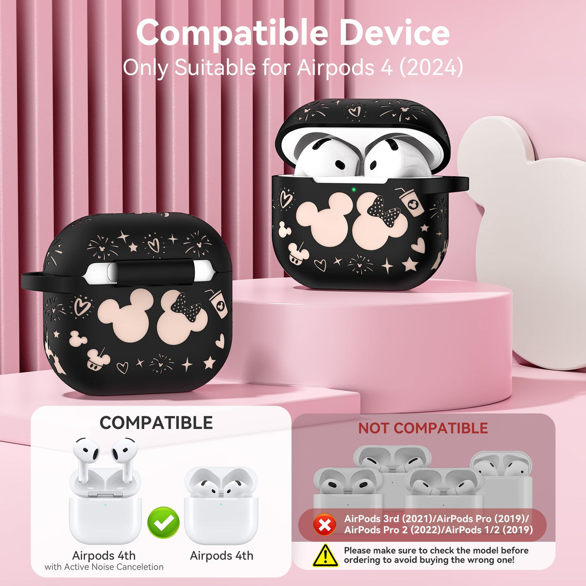 Girovo AirPods 4 case with cute keychain design adds playful style.